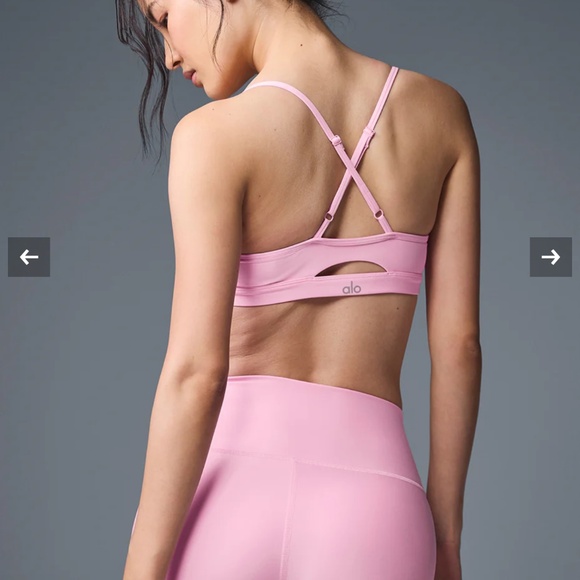 Alo Yoga Airlift Intrigue Bra Sweet Pink size Small (S) NWT - Picture 2 of 5